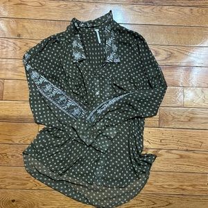Free People Sheer Button Up
